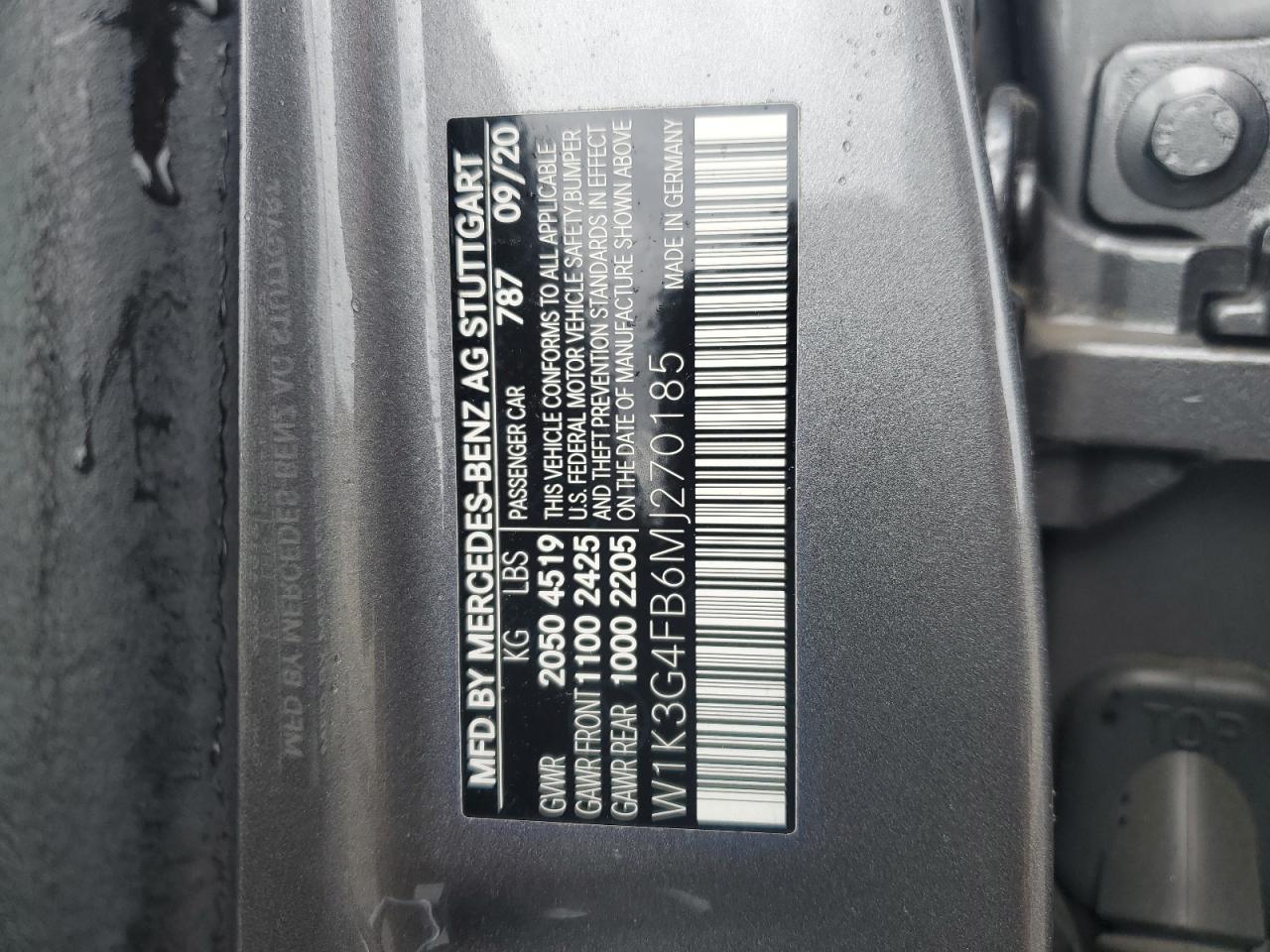 2021 Mercedes-Benz A 220 4Matic VIN: W1K3G4FB6MJ270185 Lot: 85273785