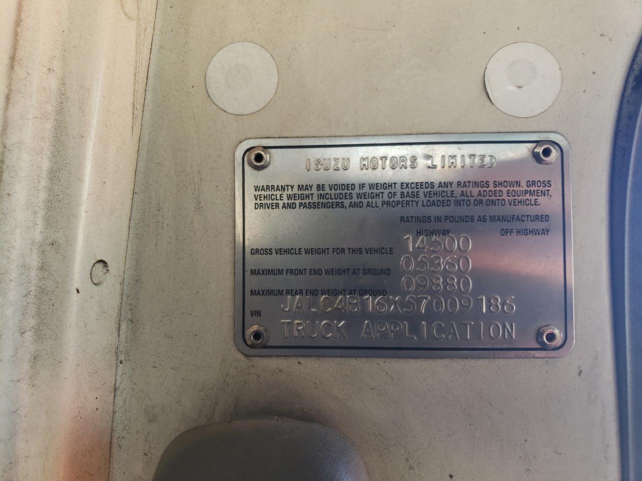 2005 Isuzu Npr VIN: JALC4B16X57009186 Lot: 85318835