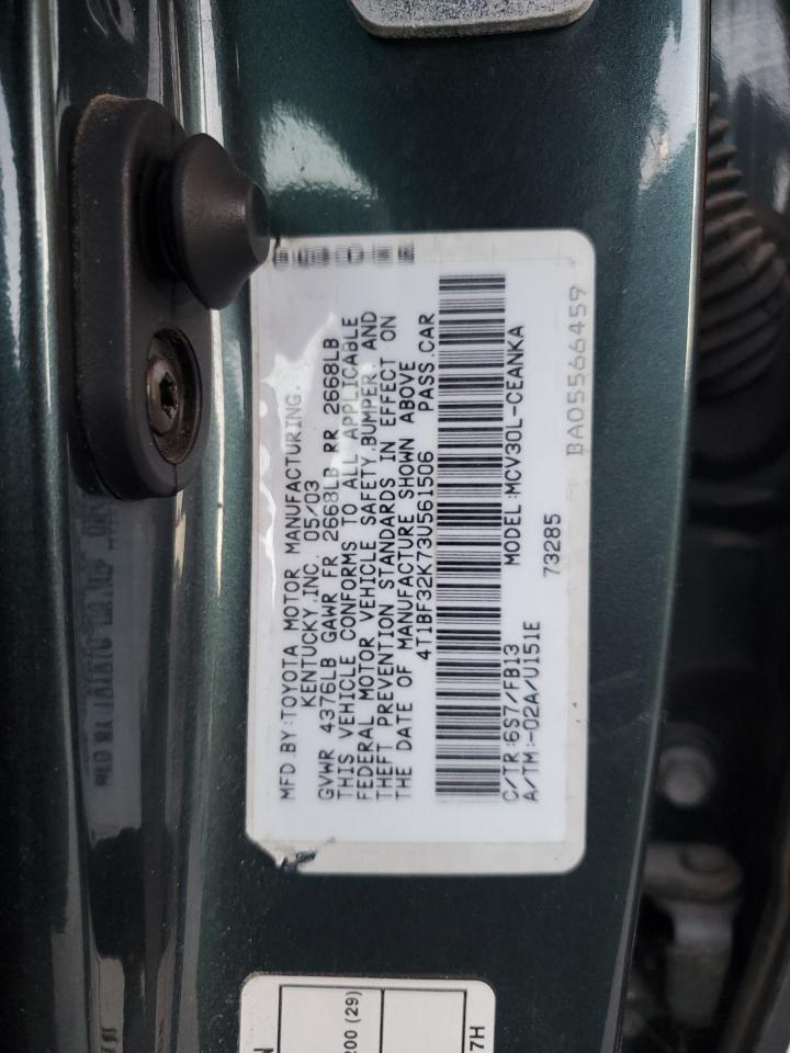 4T1BF32K73U561506 2003 Toyota Camry Le