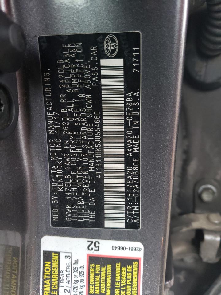 4T1B11HK5JU554660 2018 Toyota Camry L