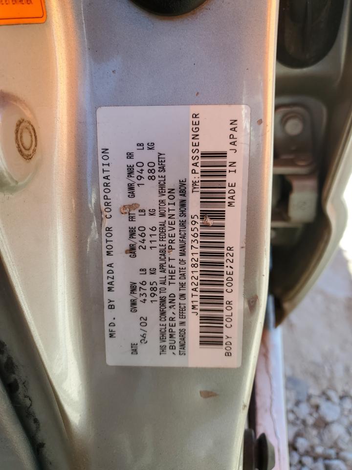 2002 Mazda Millenia VIN: JM1TA221821736595 Lot: 65058984