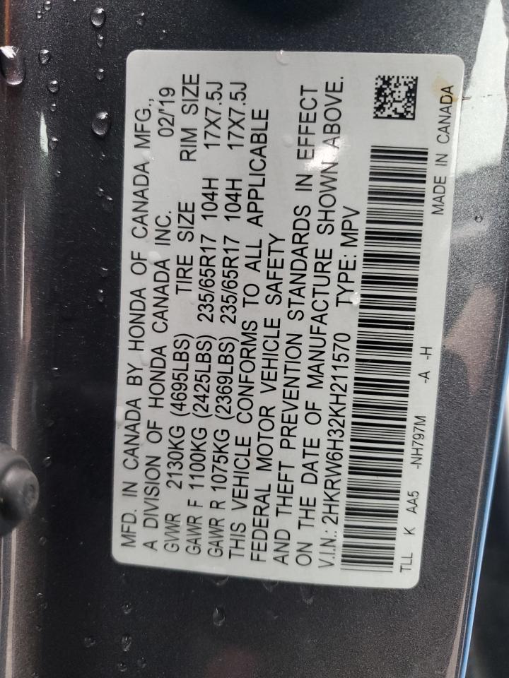 2HKRW6H32KH211570 2019 Honda Cr-V Lx