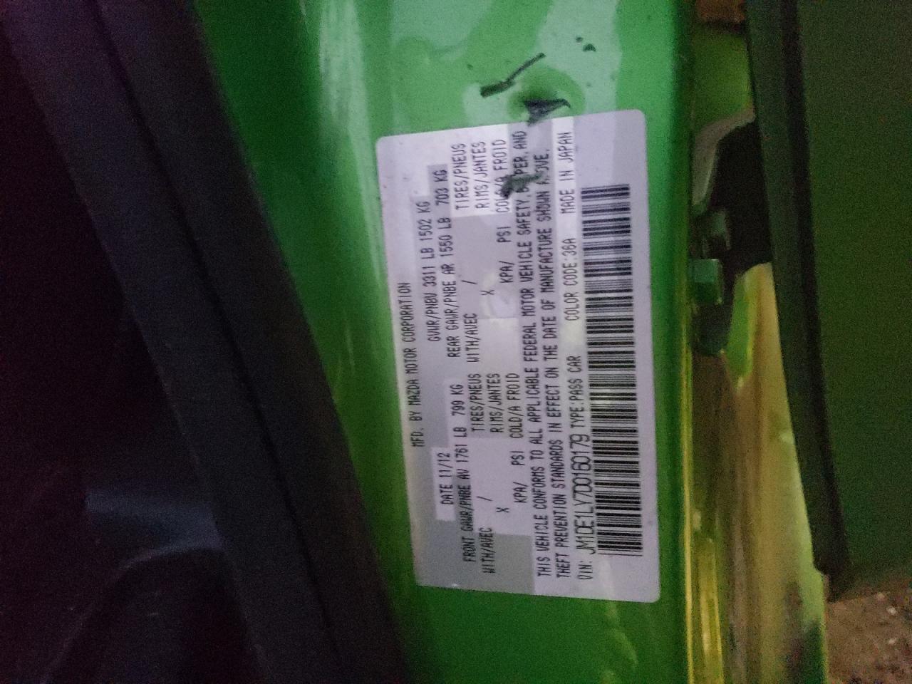 2013 Mazda Mazda2 VIN: JM1DE1LY7D0160179 Lot: 76569963