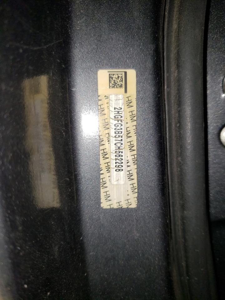 2012 Honda Civic Lx VIN: 2HGFG3B57CH562298 Lot: 76379583