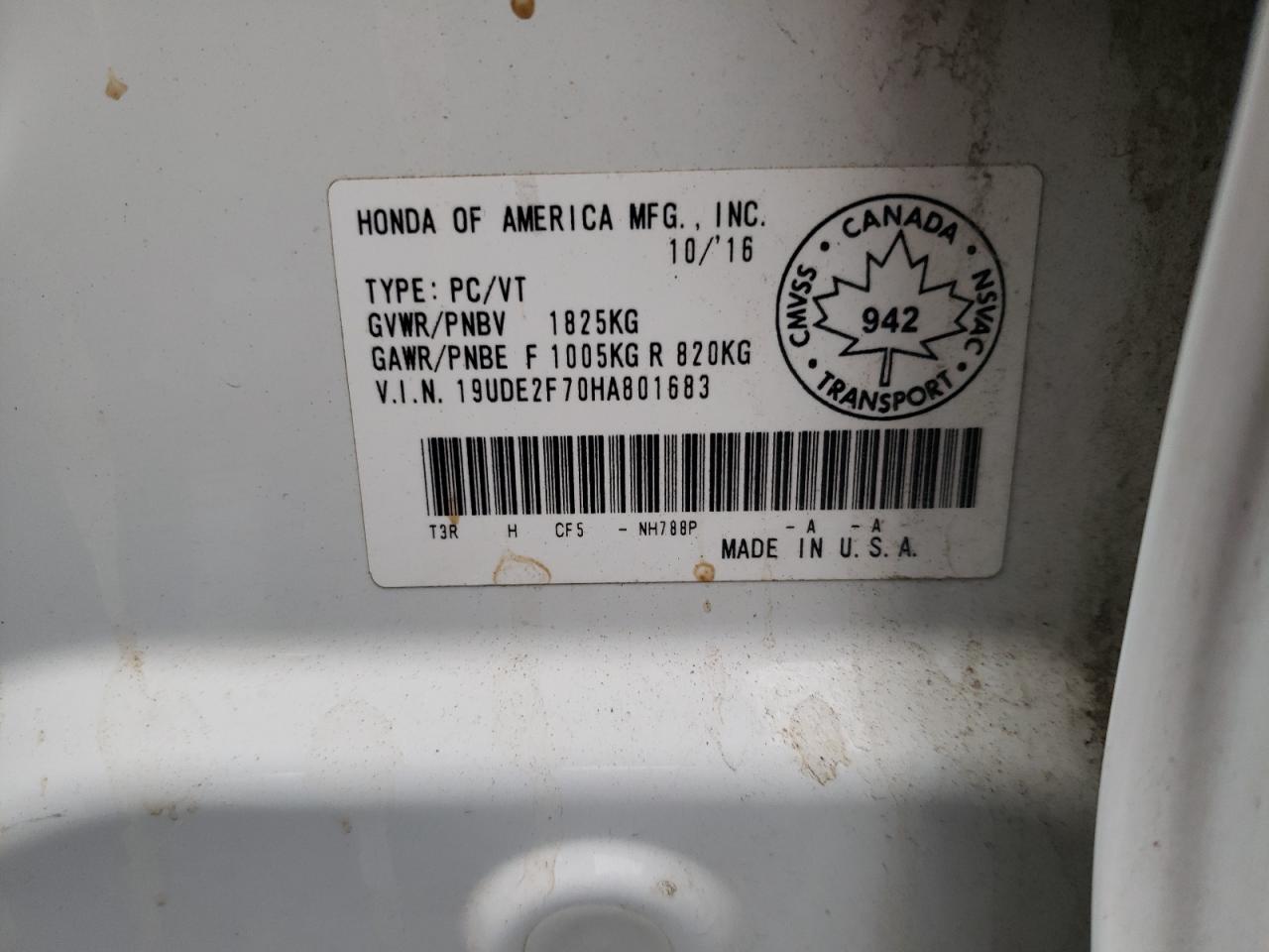 2017 Acura Ilx Premium VIN: 19UDE2F70HA801683 Lot: 76638873