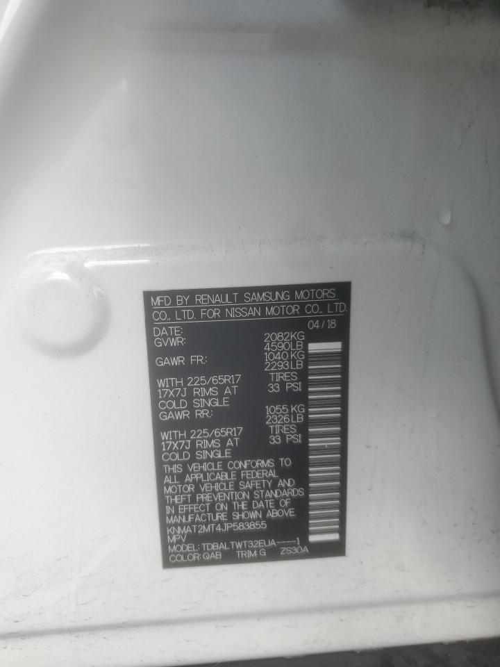 2018 Nissan Rogue S VIN: KNMAT2MT4JP583855 Lot: 77577463