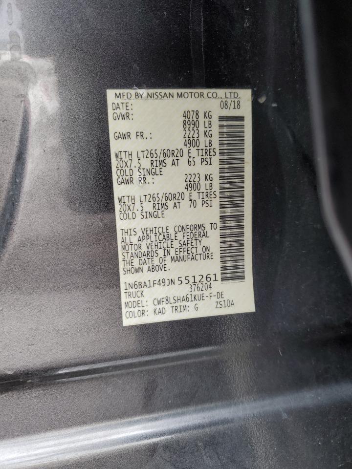 2018 Nissan Titan Xd Sl VIN: 1N6BA1F49JN551261 Lot: 76071543