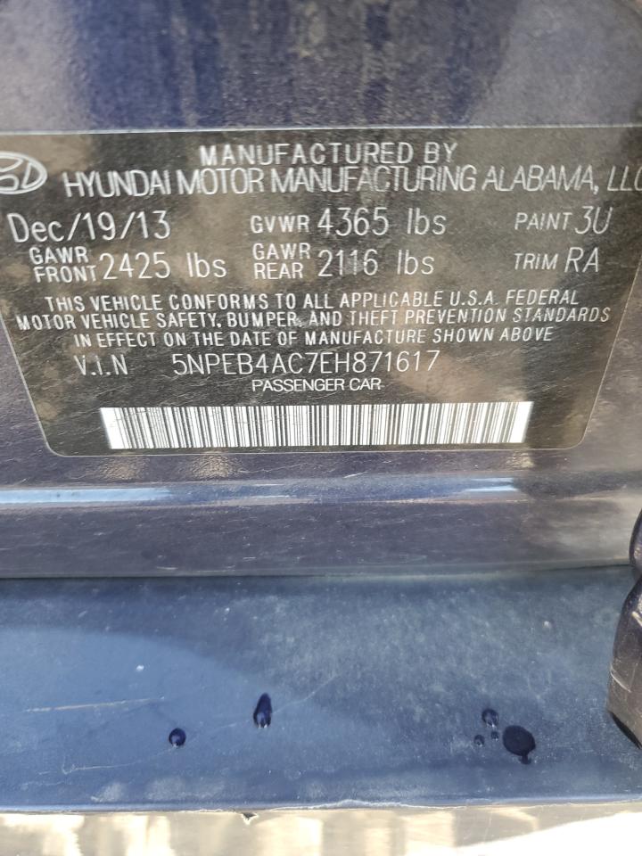 VIN 5NPEB4AC7EH871617 2014 HYUNDAI SONATA no.12