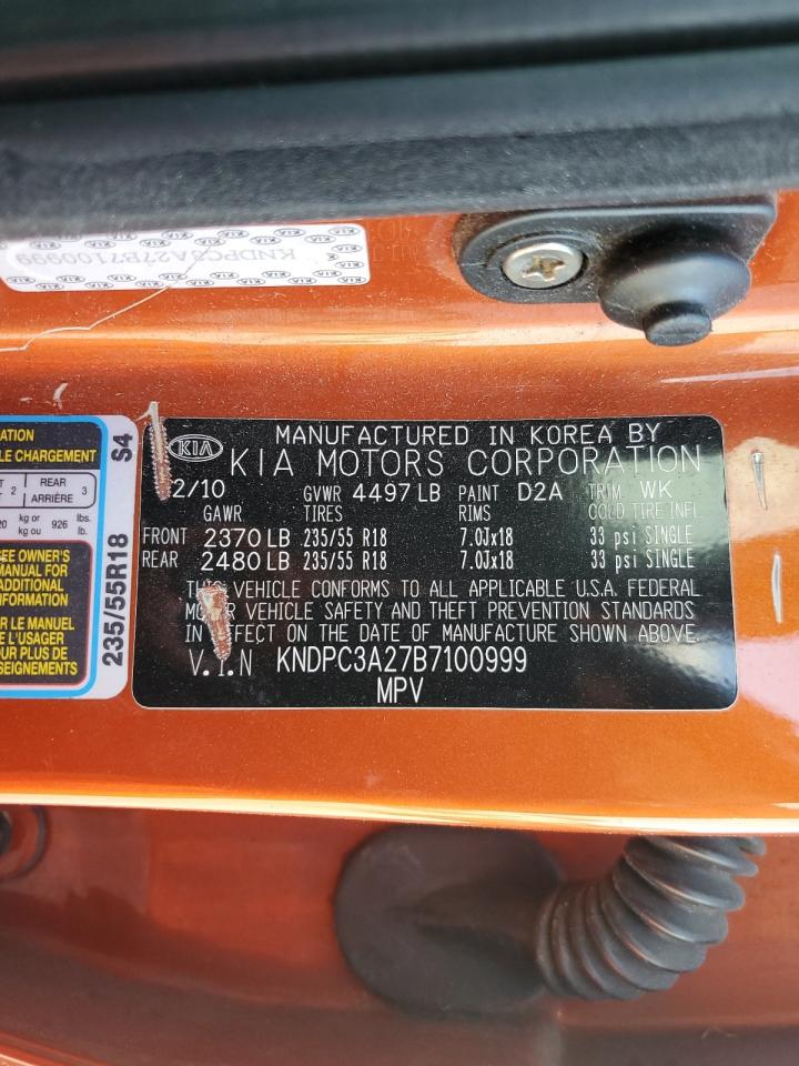 2011 Kia Sportage Ex VIN: KNDPC3A27B7100999 Lot: 74946463