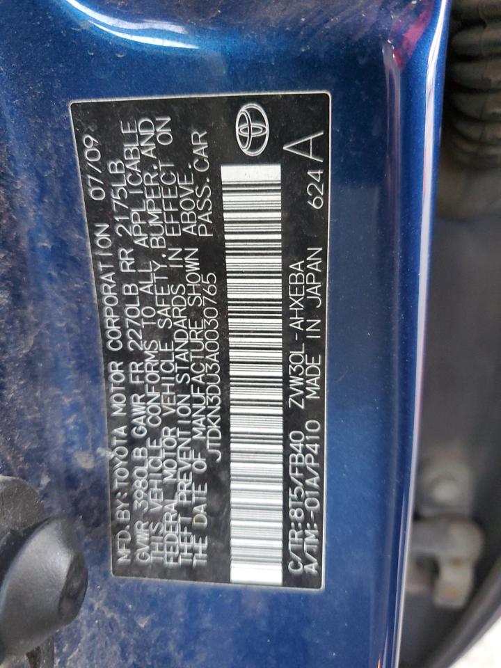 JTDKN3DU3A0030765 2010 Toyota Prius