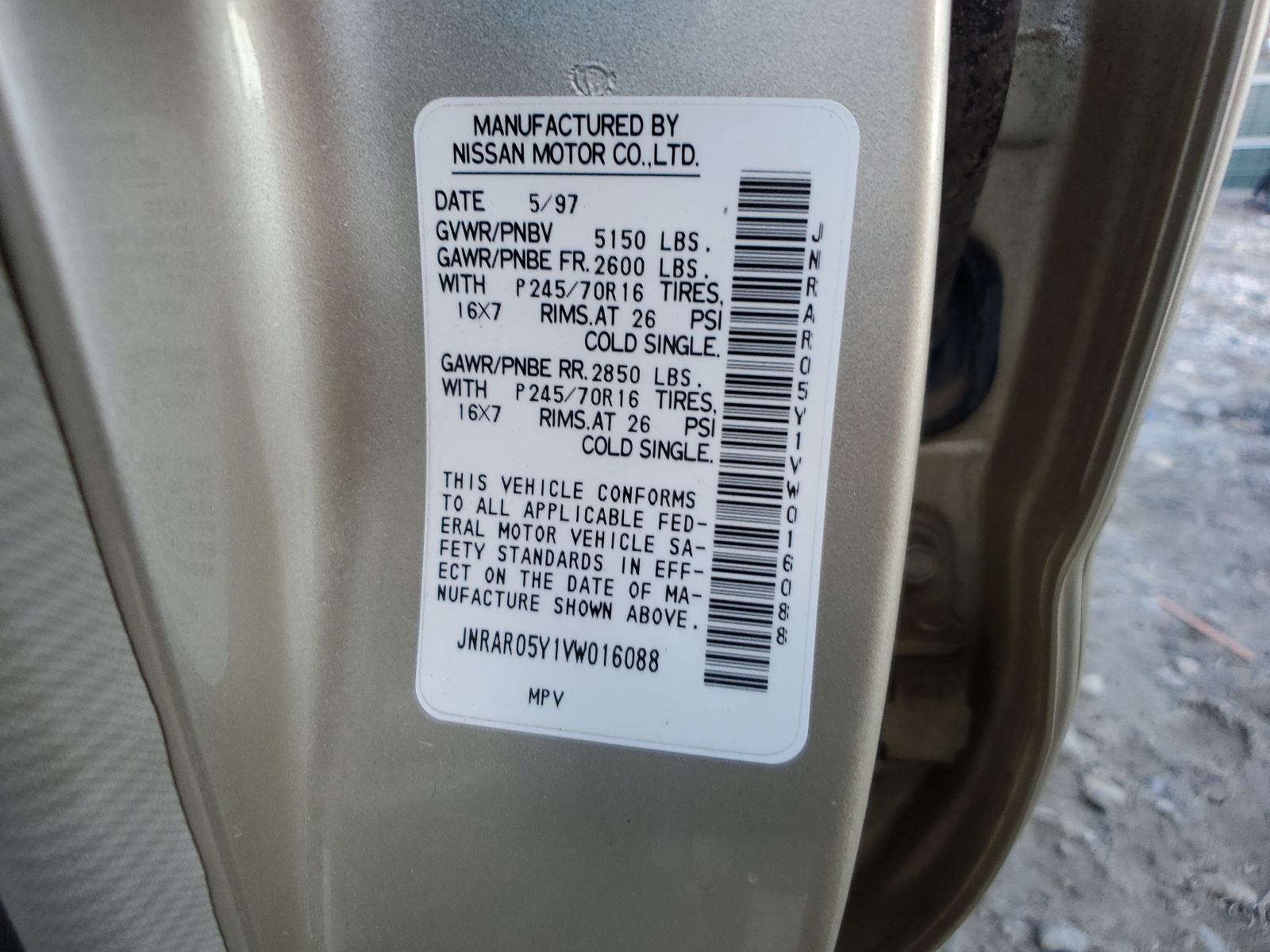 JNRAR05Y1VW016088 1997 Infiniti Qx4