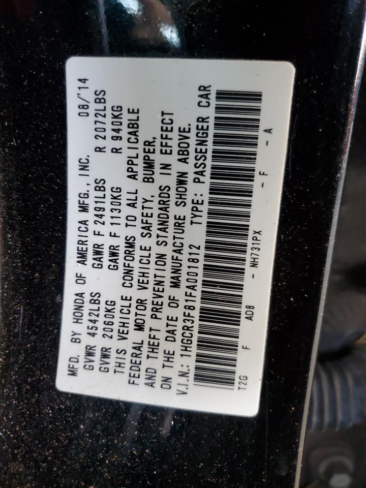 1HGCR3F81FA001812 2015 Honda Accord Exl