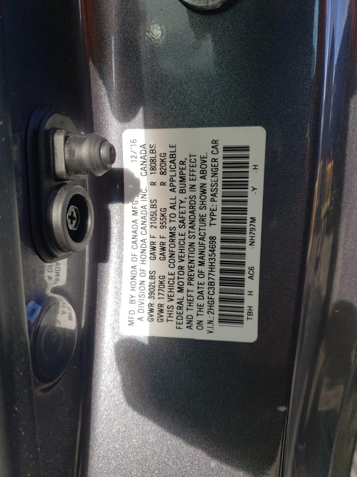 2HGFC3B77HH354698 2017 Honda Civic Exl