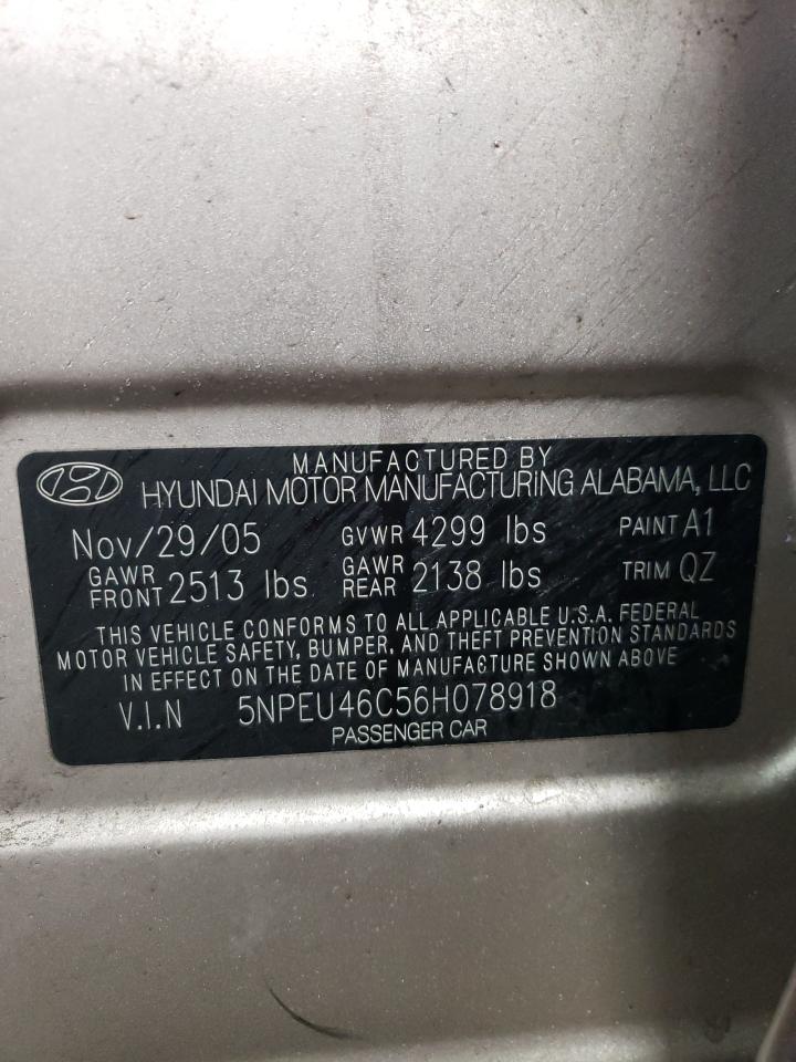 5NPEU46C56H078918 2006 Hyundai Sonata Gls