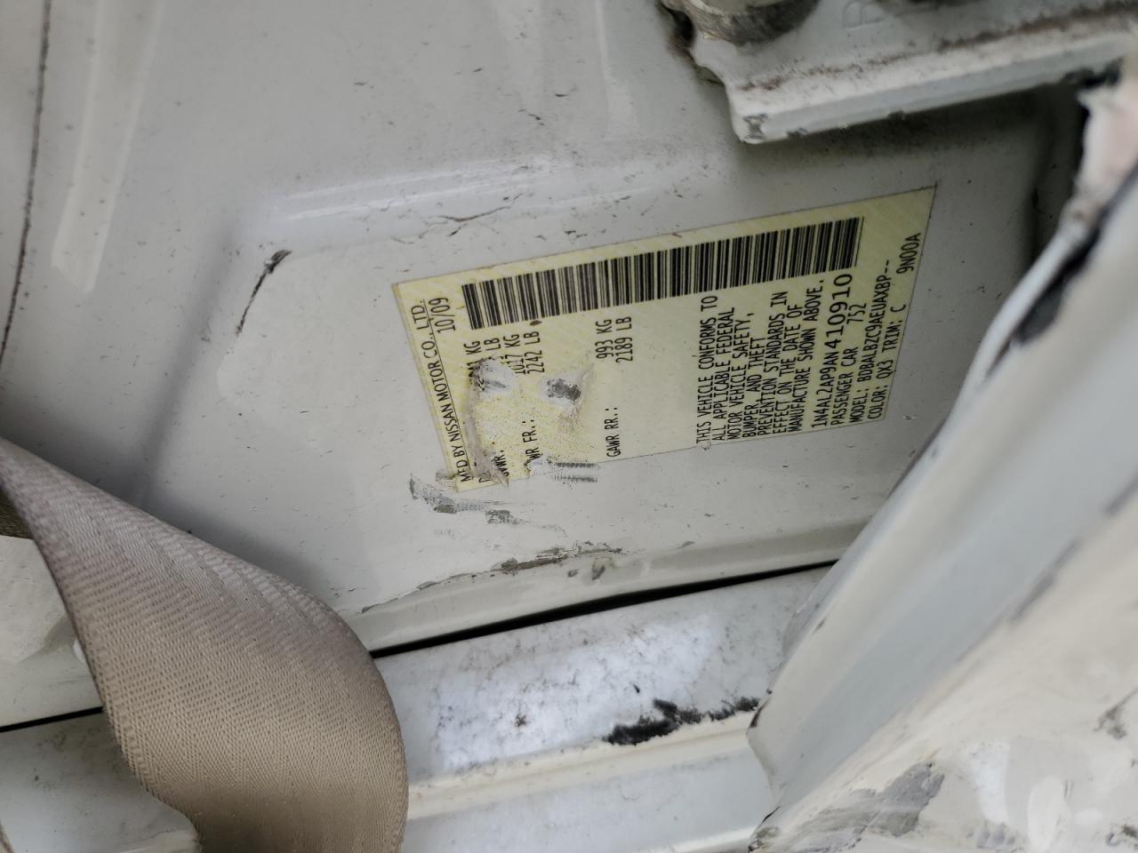 2010 Nissan Altima Base VIN: 1N4AL2AP9AN410910 Lot: 77082873