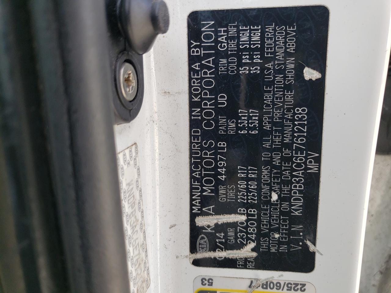 2014 Kia Sportage Base VIN: KNDPB3AC6E7612138 Lot: 77754273