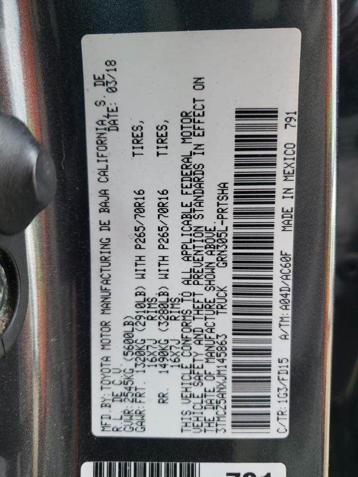 2018 Toyota Tacoma Double Cab VIN: 3TMCZ5ANXJM145863 Lot: 74112863