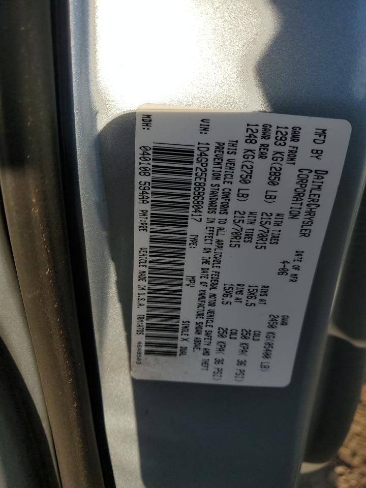 2005 Dodge Caravan Se VIN: 1D4GP25E86B680417 Lot: 54689694