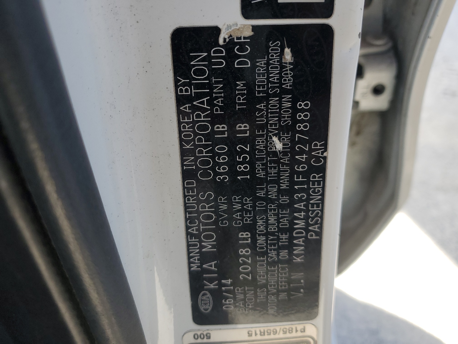 KNADM4A31F6427888 2015 Kia Rio Lx