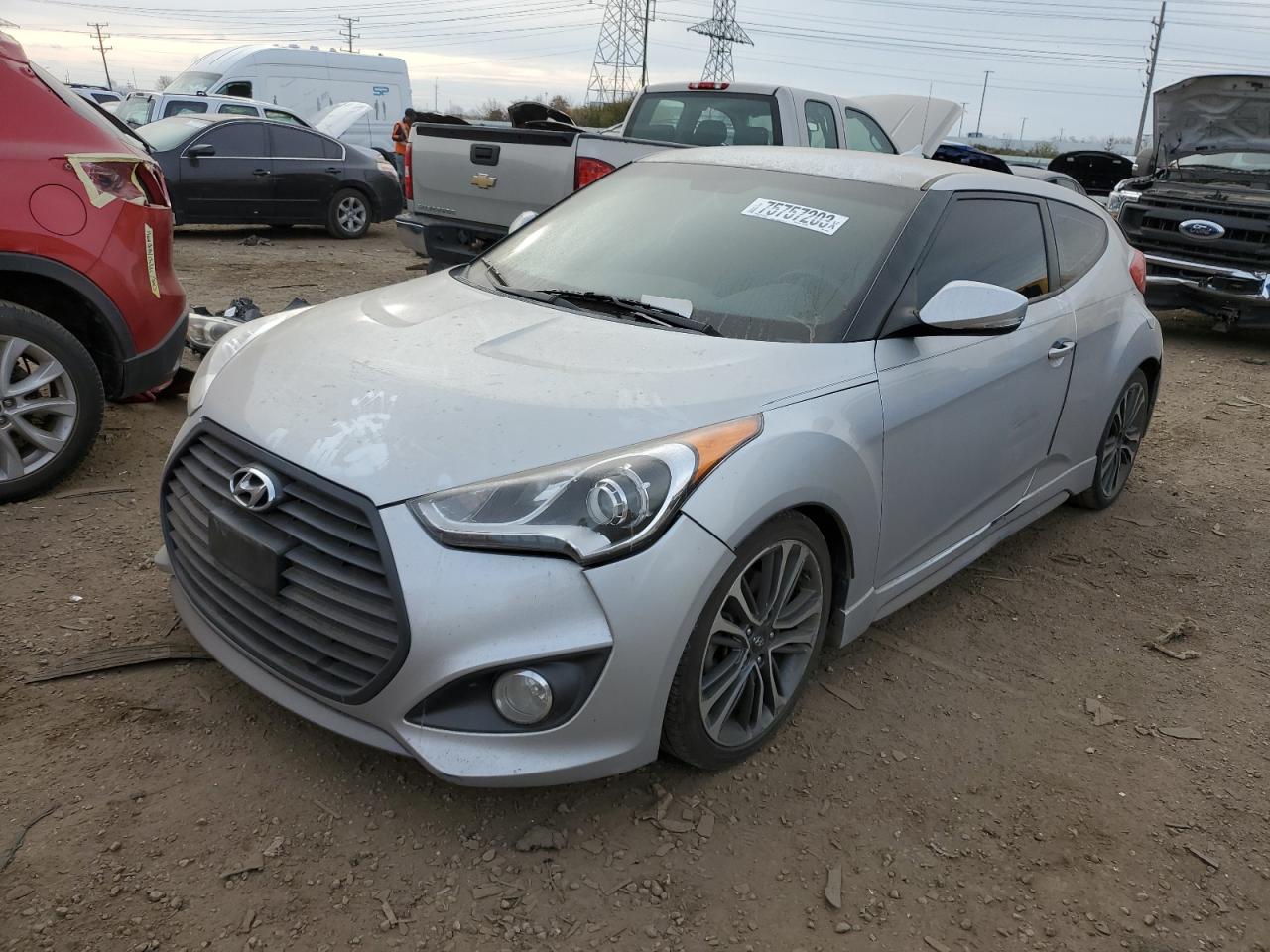 2016 Hyundai Veloster Turbo VIN: KMHTC6AE3GU264460 Lot: 75757203