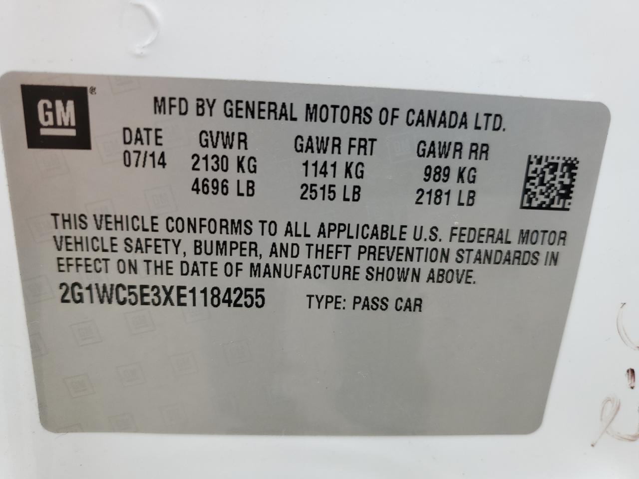 2G1WC5E3XE1184255 2014 Chevrolet Impala Limited Ltz