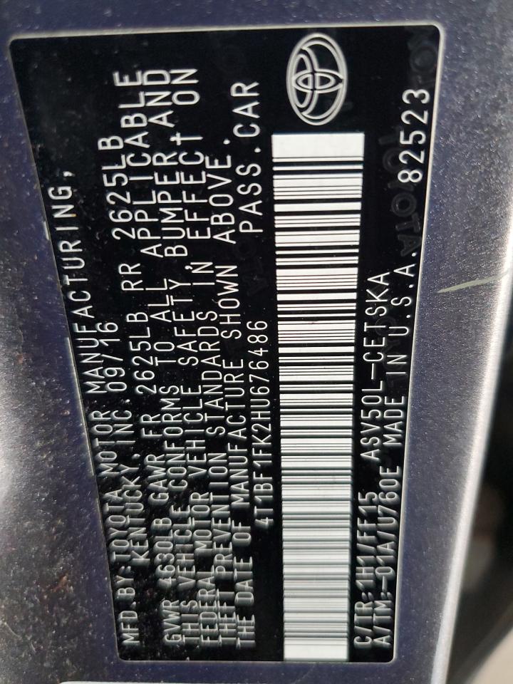 4T1BF1FK2HU676486 2017 TOYOTA CAMRY - Image 14