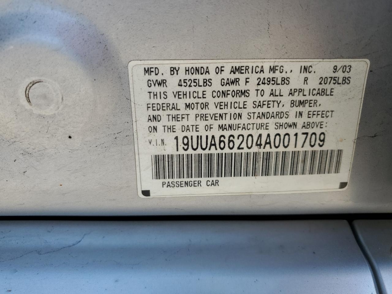 19UUA66204A001709 2004 Acura Tl