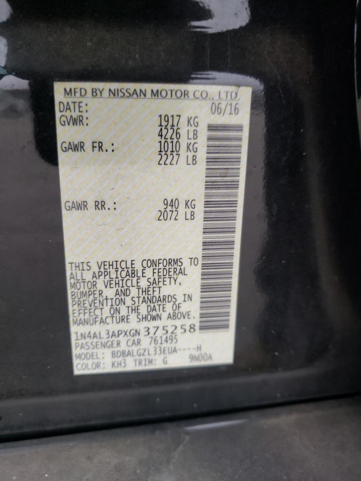 1N4AL3APXGN375258 2016 Nissan Altima 2.5