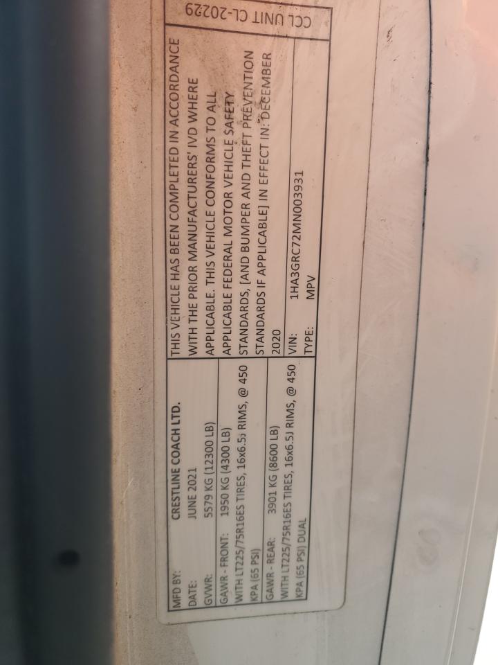 2021 Chevrolet Express G3500 VIN: 1HA3GRC72MN003931 Lot: 67832823