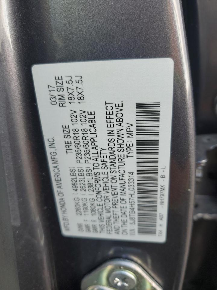 5J8TB4H57HL033314 2017 Acura Rdx Technology