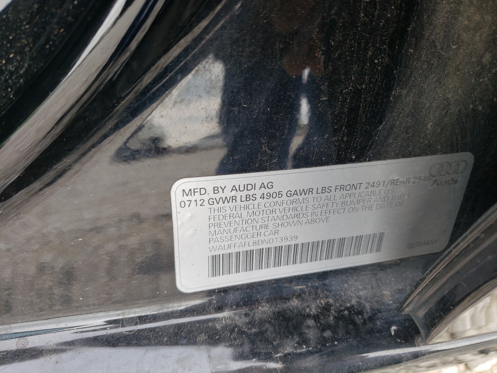 WAUFFAFL8DN013939 2013 Audi A4 Premium Plus