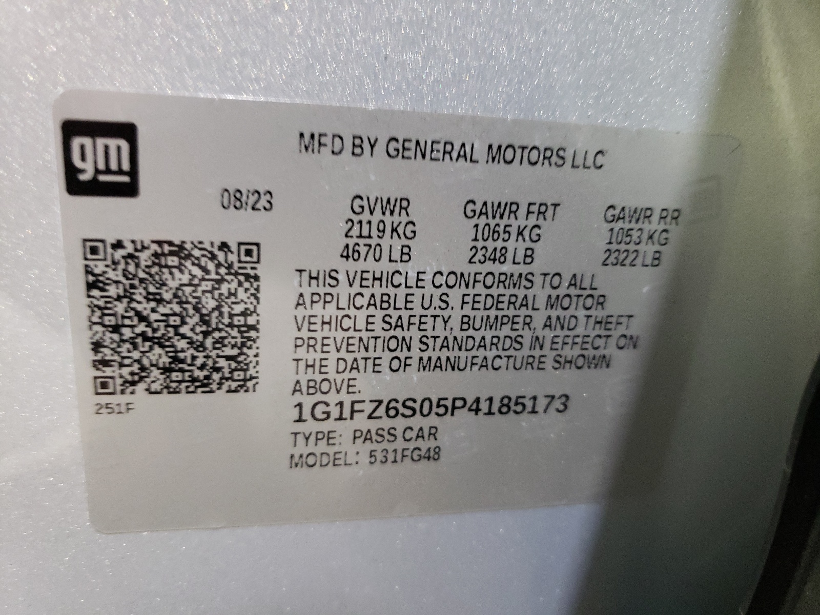 1G1FZ6S05P4185173 2023 Chevrolet Bolt Euv Premier