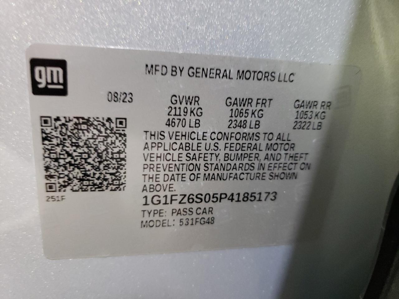 2023 Chevrolet Bolt Euv Premier VIN: 1G1FZ6S05P4185173 Lot: 79881023