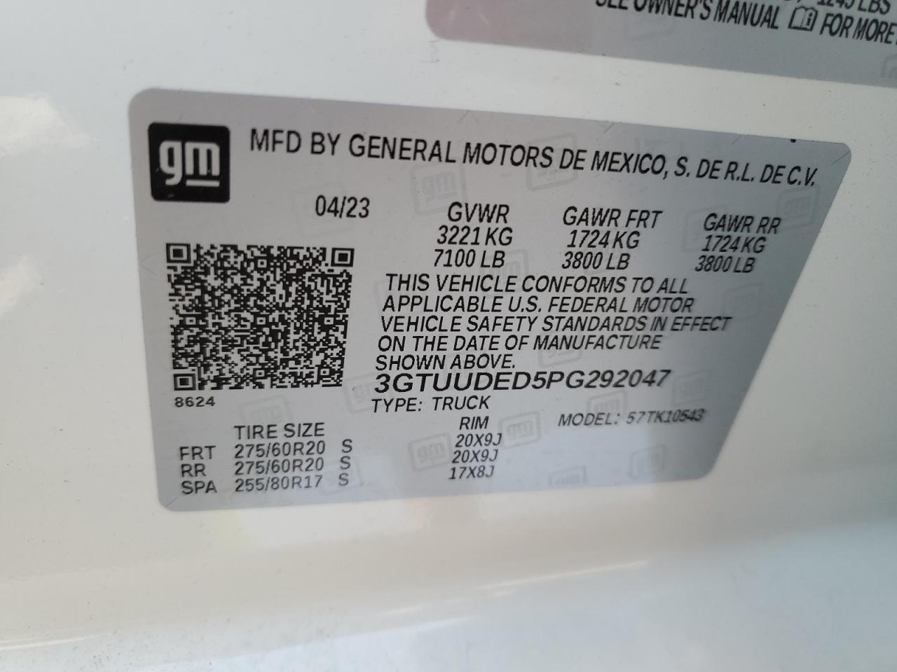 3GTUUDED5PG292047 2023 GMC Sierra K1500 Slt