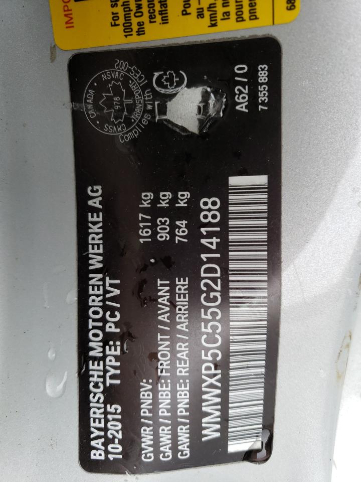 2016 Mini Cooper VIN: WMWXP5C55G2D14188 Lot: 77519633