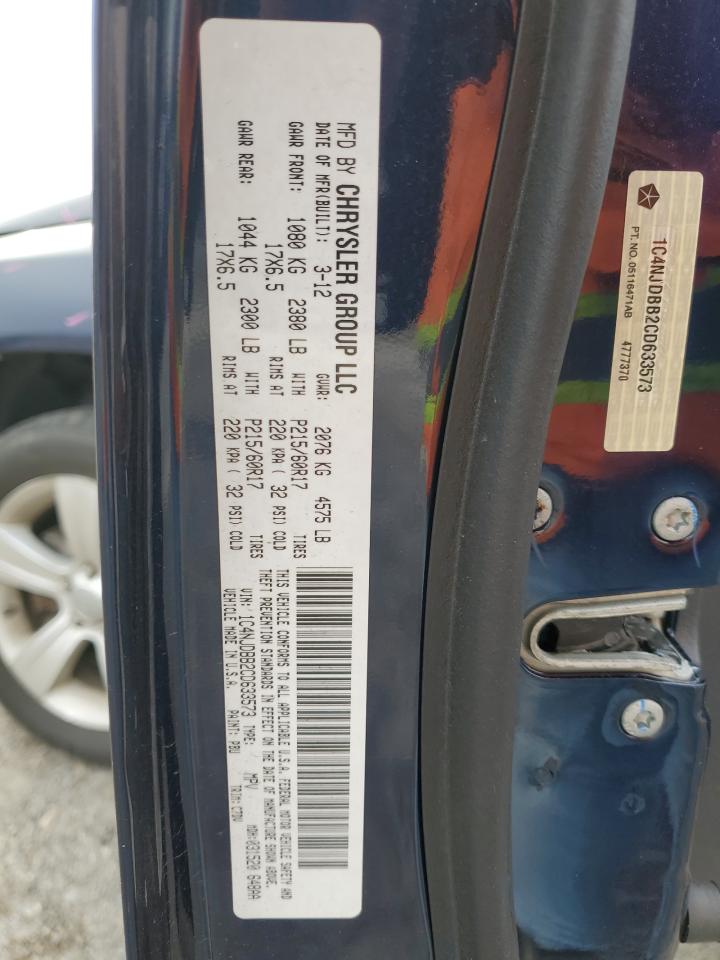 2012 Jeep Compass Sport VIN: 1C4NJDBB2CD633573 Lot: 81453374