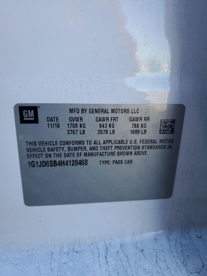 2017 Chevrolet Sonic Lt VIN: 1G1JD6SB4H4128460 Lot: 82627244