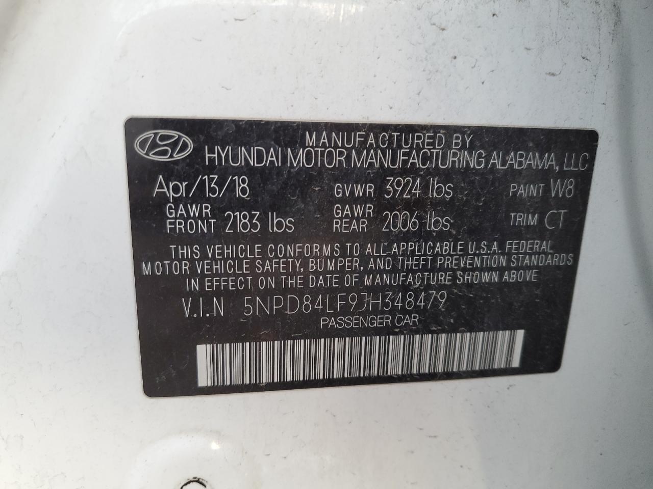 5NPD84LF9JH348479 2018 HYUNDAI ELANTRA - Image 12