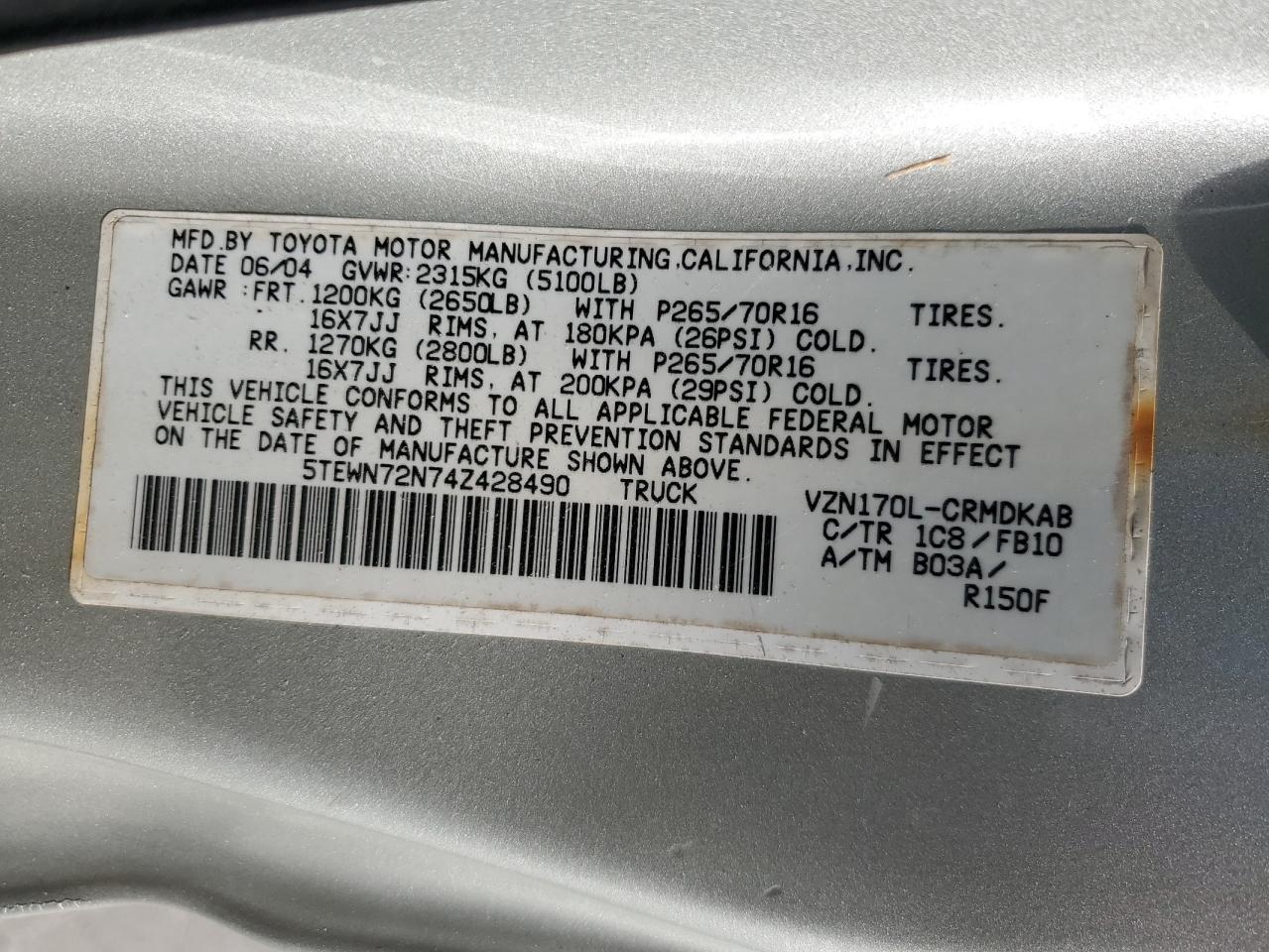 2004 Toyota Tacoma - Image 12