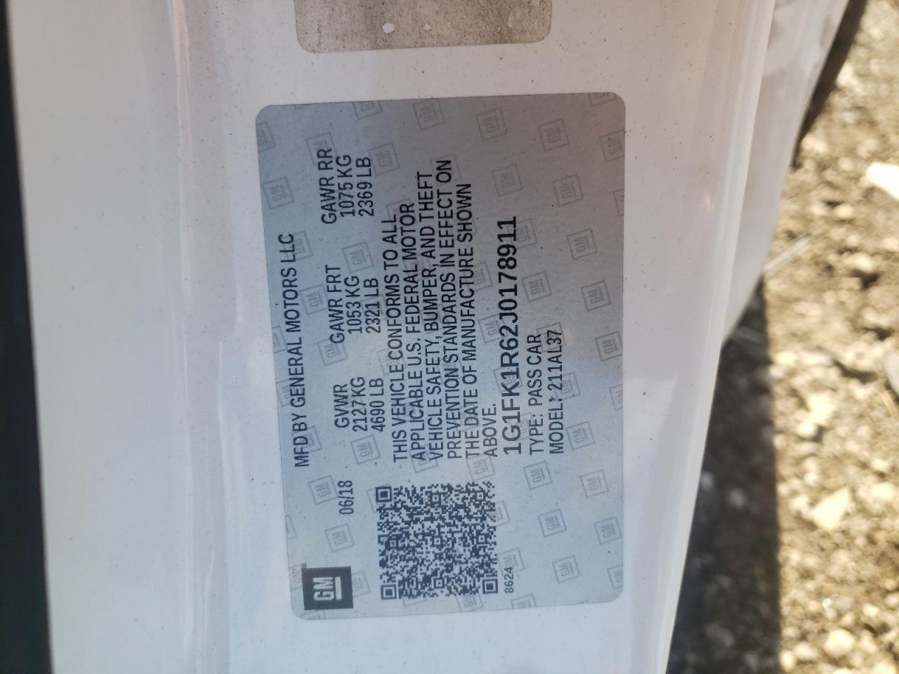 1G1FK1R62J0178911 CHEVROLET CAMARO 2018