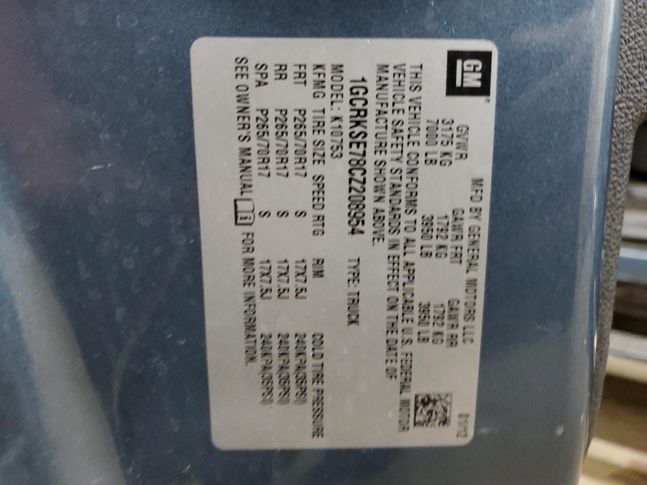 2012 Chevrolet Silverado K1500 Lt VIN: 1GCRKSE78CZ208954 Lot: 80241274