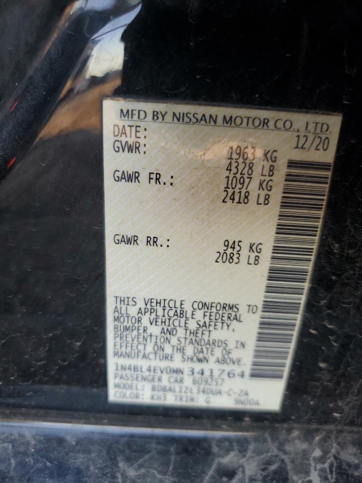 1N4BL4EV0MN341764 NISSAN ALTIMA 2021