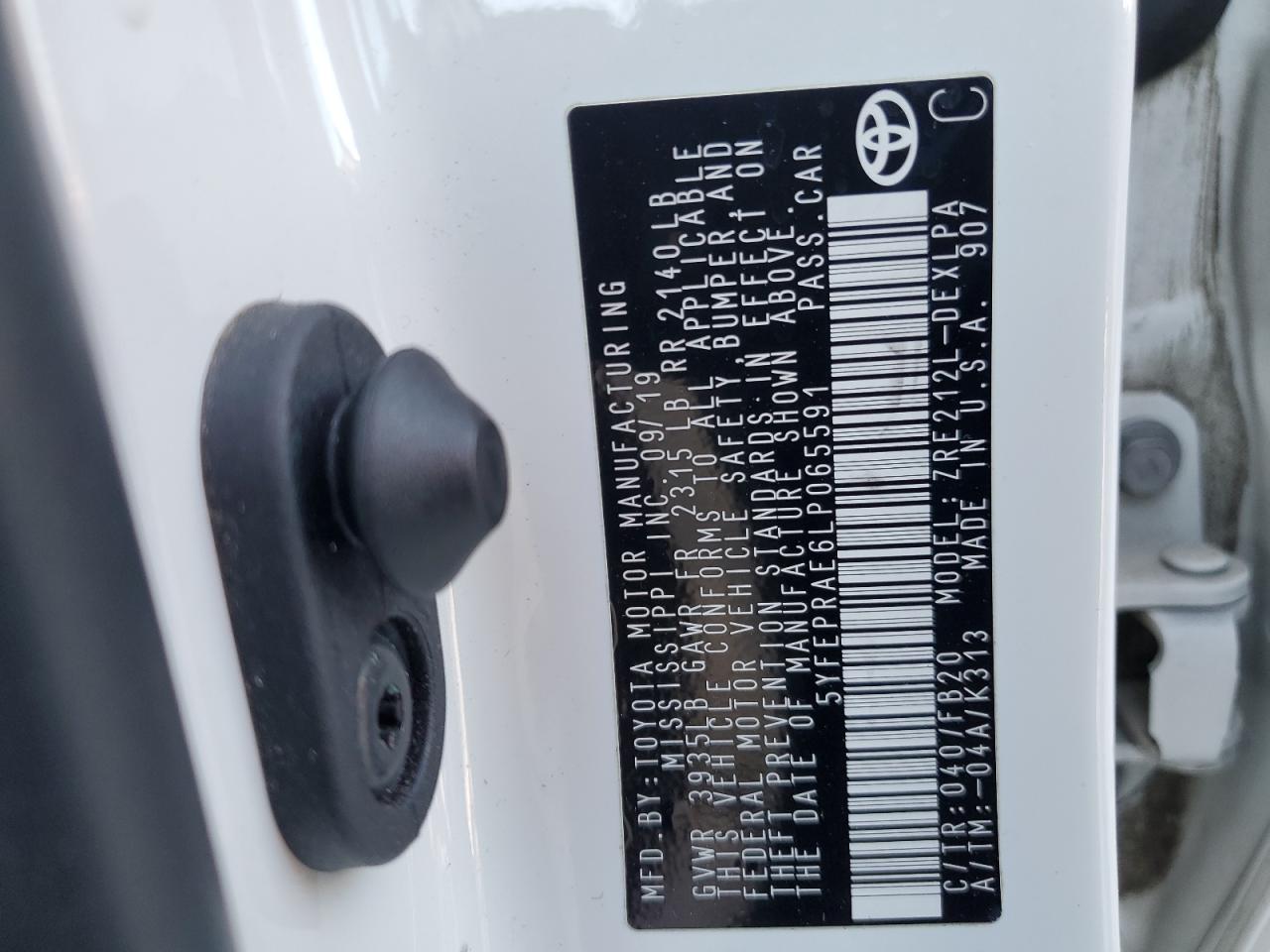 2020 Toyota Corolla Le VIN: 5YFEPRAE6LP065591 Lot: 79456954