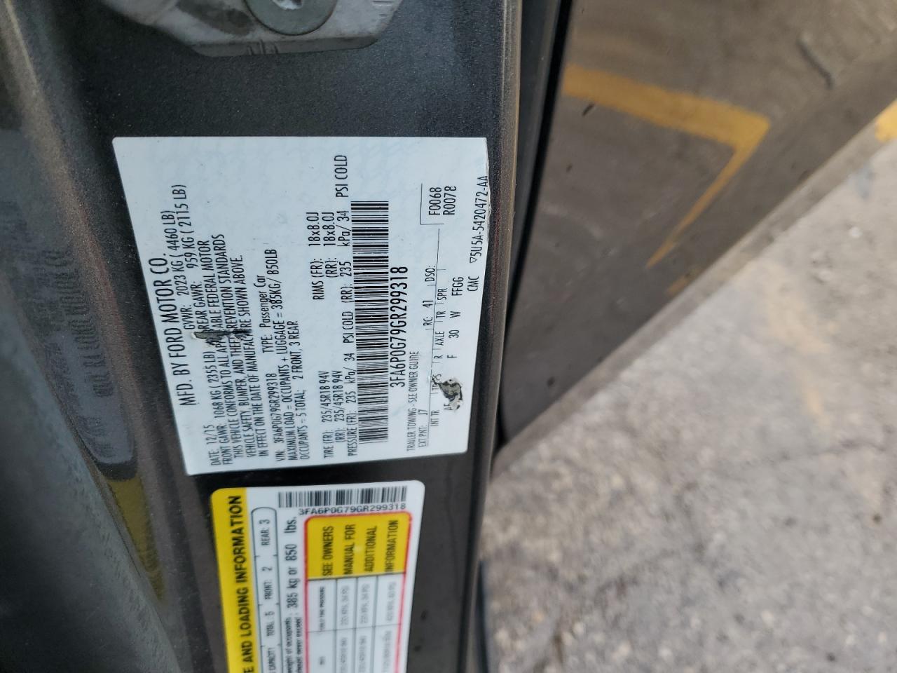 2016 Ford Fusion S VIN: 3FA6P0G79GR299318 Lot: 79645104