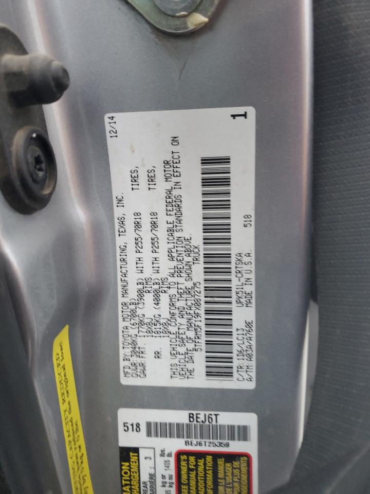 VIN 5TFRM5F19FX087275 2015 TOYOTA TUNDRA no.12