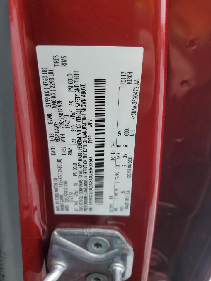 1FMCU9GX8GUB50350 FORD ESCAPE 2016