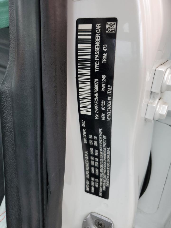 2017 Alfa Romeo Giulia Ti VIN: ZARFAECN4H7560270 Lot: 81929274