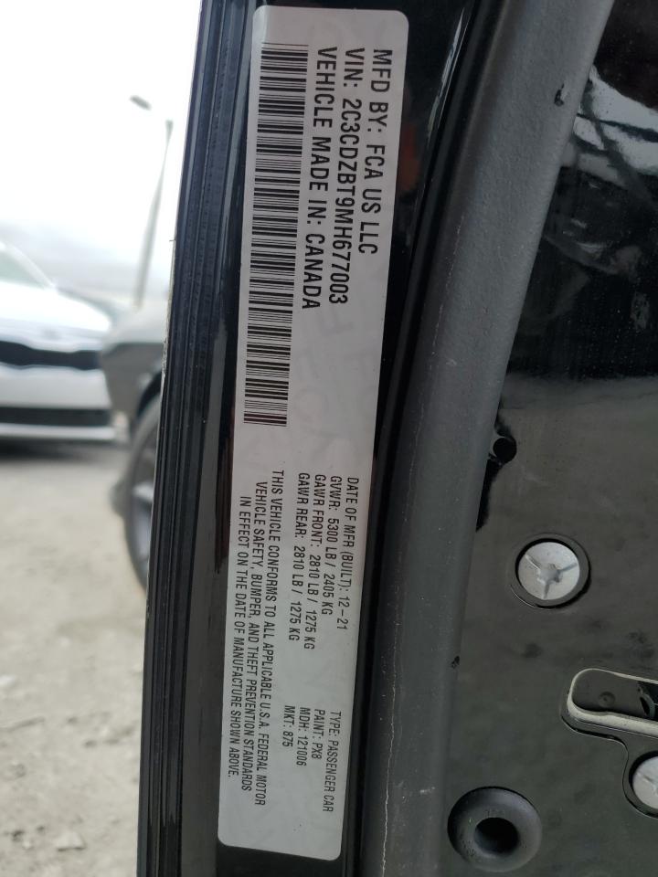 2C3CDZBT9MH677003 DODGE CHALLENGER 2021