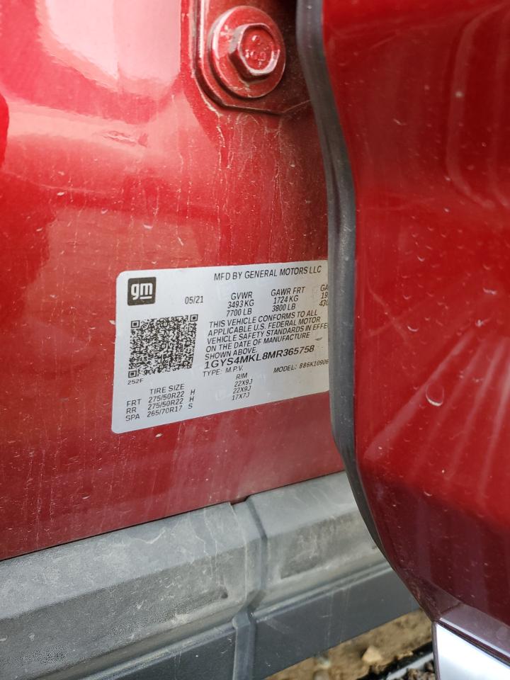2021 Cadillac Escalade Esv Premium Luxury Platinum VIN: 1GYS4MKL8MR365758 Lot: 80059914