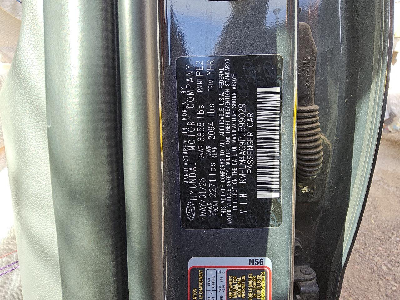 KMHLM4AG9PU599029 HYUNDAI ELANTRA 2023